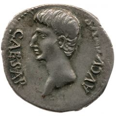 Denarius - Augustus S P Q R CL V