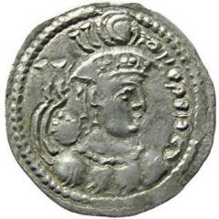 Drachm - Hunnic tribes Kidarites - Peroz Sassanian style, Shapur III imitation, Kapisa-Gandhara mint