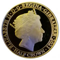 1/2 Crown - Elizabeth II 7 Decades of Devotion, Gold plated