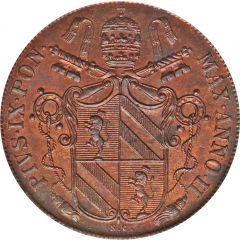 1 Baiocco - Pio IX Open wreath