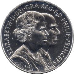 5 Pounds - Elizabeth II Diamond Wedding