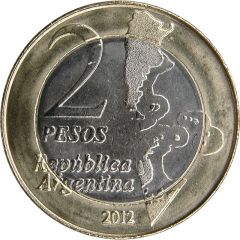 2 Pesos 30th Anniversary of the South Atlantic War, plain edge