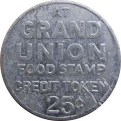 25 Cents - Food Stamp Credit Token Grand Union, Elmwood Park, NJ