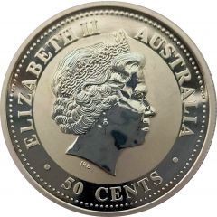 50 Cents - Elizabeth II 4th Portrait - Year of the Rooster - Silver Bullion Coin