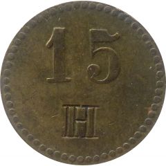 15 Pfennig Werth-Marke, Countermarked `H`
