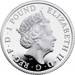 1 Pound - Elizabeth II 5th portrait, 1/2 oz Fine Silver