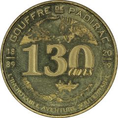 Monnaie de Paris Tourist Token - Gouffre de Padirac 130 ans - 1889-2019
