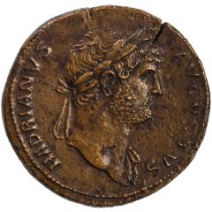 Sestertius - Hadrian P M TR P COS III VIRT AVG S C, Virtus