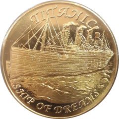 Medallion - Titanic Ship of Dreams Goldtone medal