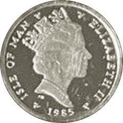1/2 Penny - Elizabeth II Fuchsia flower on shield, Year of Sport, silver