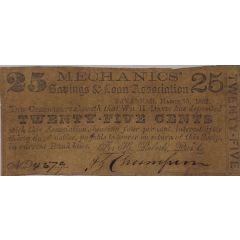 25 Cents Mechanics Savings and Loan Association