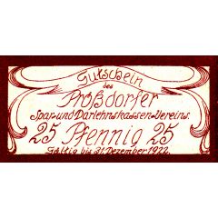 25 Pfennig Prößdorfer Spar- und Darlehnskassen-Verein