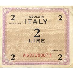 2 Lire Allied Military Currency
