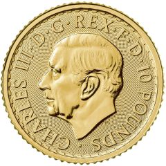 10 Pounds - Charles III The Lion and The Eagle, 1/10oz Fine Gold