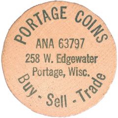 Wooden Nickel - Portage Coins Portage, Wisconsin