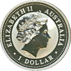 1 Dollar - Elizabeth II 4th Portrait - Australian Kookaburra - Delaware Privy