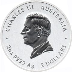 2 Dollars - Charles III 1st Portrait - Year of the Snake; Silver