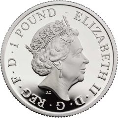 1 Pound - Elizabeth II 5th portrait, 1/2 oz Fine Silver