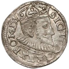 Trojak / 3 Grosze - Sigismund III Vasa Poznań, Lewart shield I F/V I