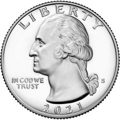 1/4 Dollar `Washington Quarter` Crossing the Delaware