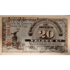 20 Centavos Estado Libre y Soberano de Mexico