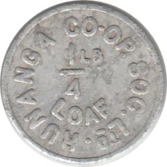 Bread Token - Runanga Co-op. Soc. Ltd. 1/4 Pound Loaf