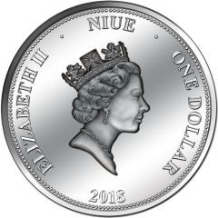 1 Dollar - Elizabeth II Splashing Dog