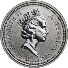 25 Dollars - Elizabeth II 3rd Portrait - Koala - Platinum