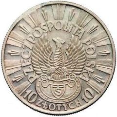 10 Zlotys Józef Piłsudski - Shooter eagle, Trial Strike Ag Proof
