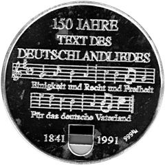 Token - 150 Jahre Text des Deutschlandliedes