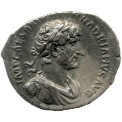 Denarius - Hadrian P M TR P COS III FELIC AVG, Felicitas