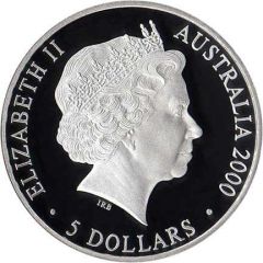 5 Dollars - Elizabeth II 4th Portrait - Sydney 2000 Series - Silver Proof