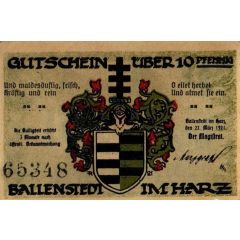 10 Pfennigs black serial number