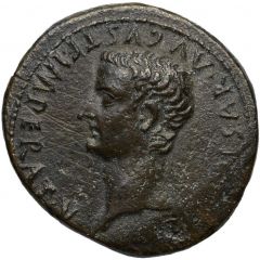 Dupondius - Tiberius ROM ET AVG, altar of Gauls