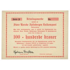 100 Kroner Great Norwegian Spitsbergen Coal Company
