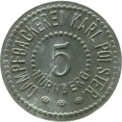 5 Pfennigs - Nürnberg Dampfbäckerei Karl Polster