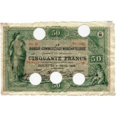 50 Francs Neuchâtel Commercial Bank