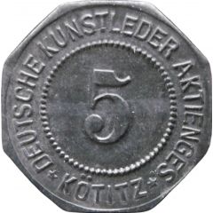 5 Pfennig - Kötitz Deutsche Kunstleder Aktienges.