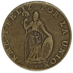 8 Reales - Ferdinand VII Countermark on Peru 8 Reales