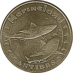 Monnaie de Paris Tourist Token - Antibes Marineland - Les requins - 9 dauphins