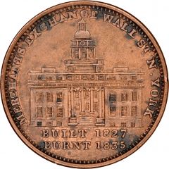 Hard Times Token - Merchants Exchange, old New York, NY