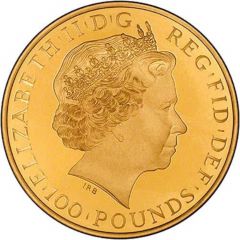 100 Pounds - Elizabeth II 4th portrait, 1 oz Fine Gold