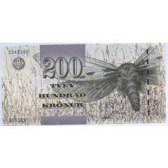 200 Krónur Type 1, thin security thread