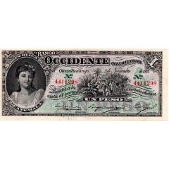 1 Peso El Banco de Occidente en Quezaltenango