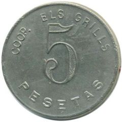 5 Pesetas - Cooperativa Els Grills