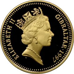 5 Pounds - Elizabeth II Arrival of Commodore Nelson, Gold Proof
