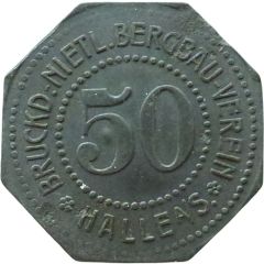 50 Pfennigs - Halle Bruckd.-Nietl. Bergbau Verein