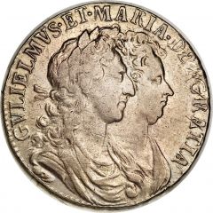 1/2 Crown - William and Mary 1st busts, 1st shield