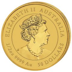 50 Dollars - Elizabeth II 6th Portrait - Year of the Mouse - Gold Bullion Coin