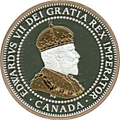 1 Cent In the name of Edward VII, Small leaves design - 1908